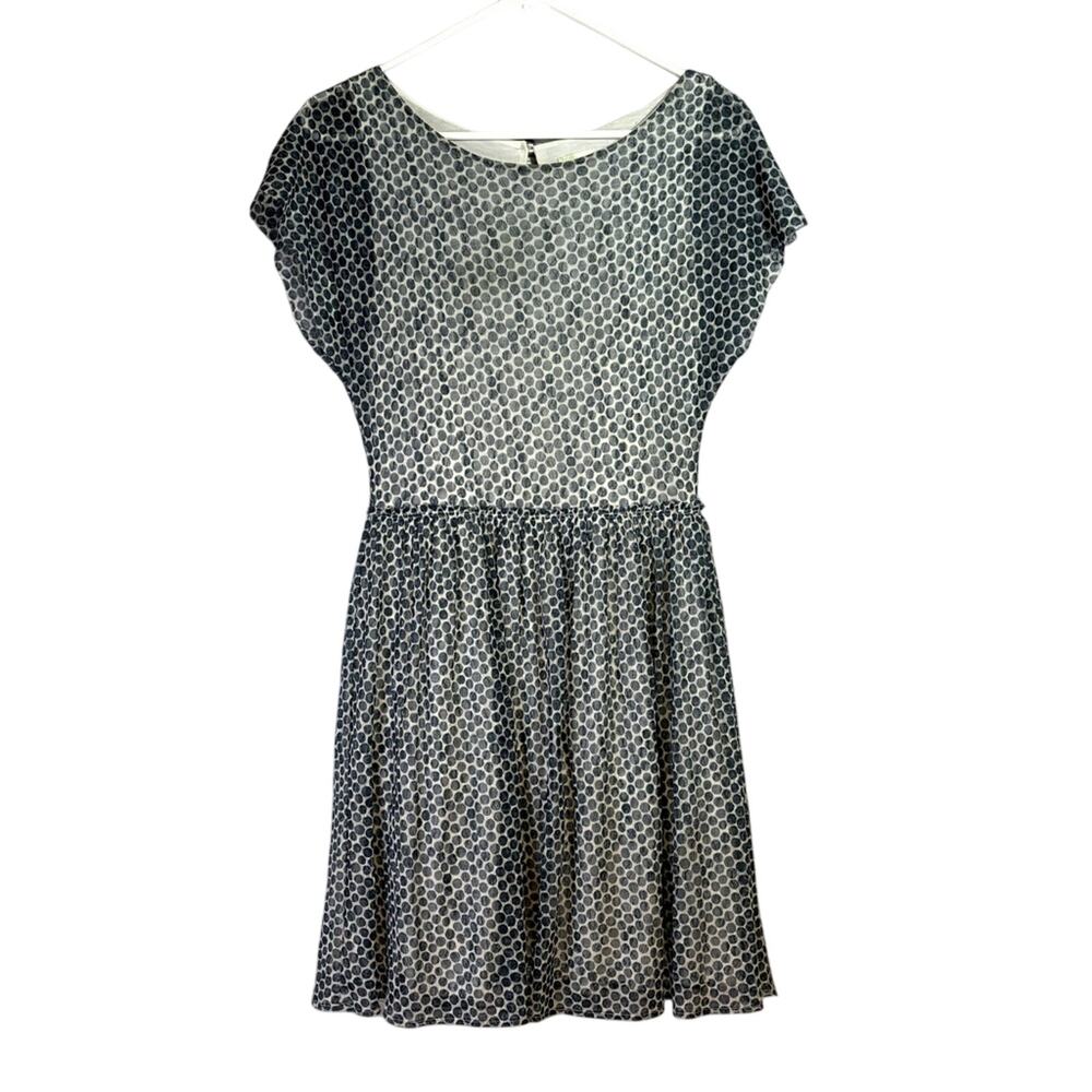 Weston Wear Anthropologie Dress Grey Dot Sheer Dress Size Small L0231
